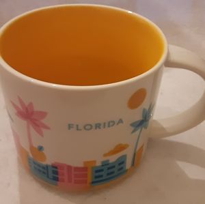 Starbucks Florida Classic Rare Unique You Are Here 2016 Coffee Mug White/Yellow